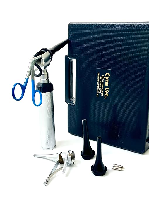Otoscope Kit with Alligator Forceps Specula Extra Bulbs Veterinary Diagnostics Instrument Kit - Artlab