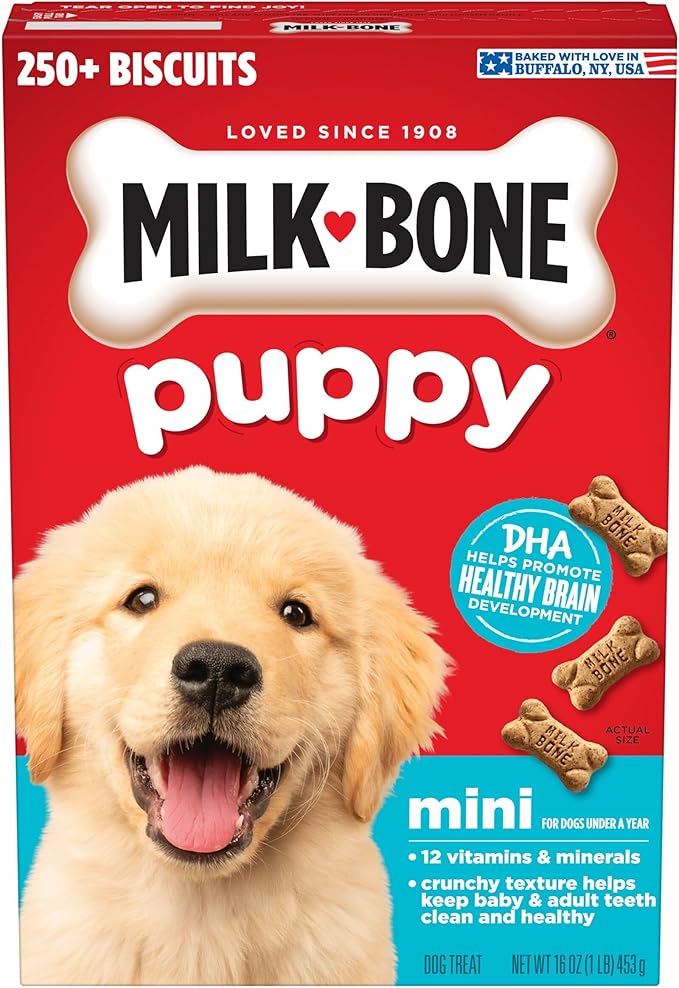 Milk-Bone Original Dog Treats for Puppies, 16 Ounce (Pack of 6), DHA Helps Support Healthy Brain Development