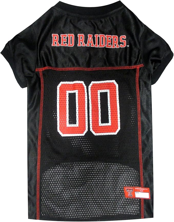 Pets First NCAA College Texas Tech Red Raiders Mesh Jersey for DOGS & CATS, X-Small.Licensed Dog Jersey with your Favorite Football/Basketball College Team