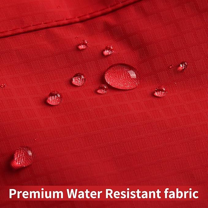 Premium Dog Raincoat with Hood for Medium Dogs,Outdoor Sports Waterproof Doggie Rain Jacket,Puppy Raincoat with Pockets,Red L