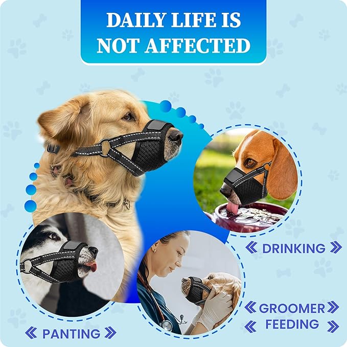 Dog Muzzles for Dogs | Grooming | No Bark Muzzle | Adjustable Soft Dog Muzzle Air Mesh