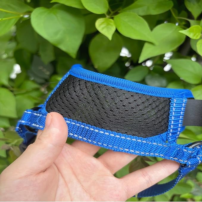 New Dog Muzzle for Small Dogs, to Prevent Biting, Soft Material with Reflective & Adjustable Strap, Breathable Mouth Guard for Biting Chewing Grooming, Allow Panting Drinking (Blue, S Size)