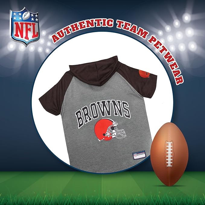 Pets First NFL Cleveland Browns Hoodie T-Shirt for Cats, X-Small, CLE-4044-XS