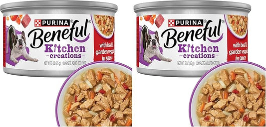 Beneful Purina Kitchen Creations with Beef and Garden Veggies in Sauce Wet Dog Food - 3 oz. Cans,(Pack of 24)