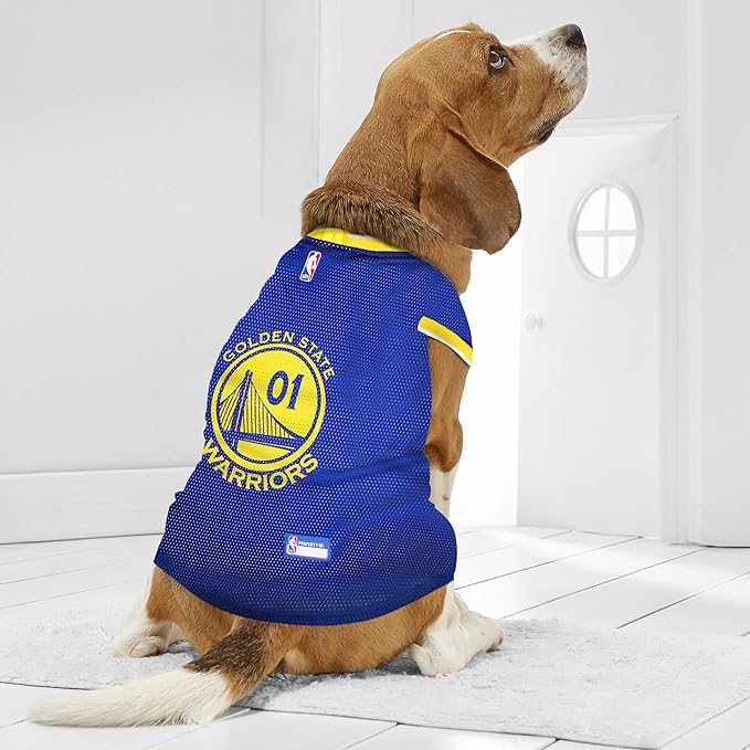 Pets First NBA Golden State Warriors Dog Jersey, X-Large - Tank Top Basketball Pet Jersey (Pack of 4)