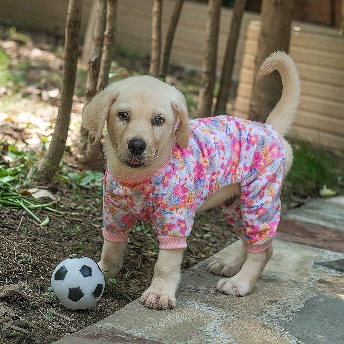 CuteBone Soft & Stretchy Dog Pajamas - Cozy Pet Jammies Breathable Jumpsuit for Small Dogs - All-Season Comfy Outfit Easy-On Pullover Design - Keeps Pets Warm & Comfortable P89XS