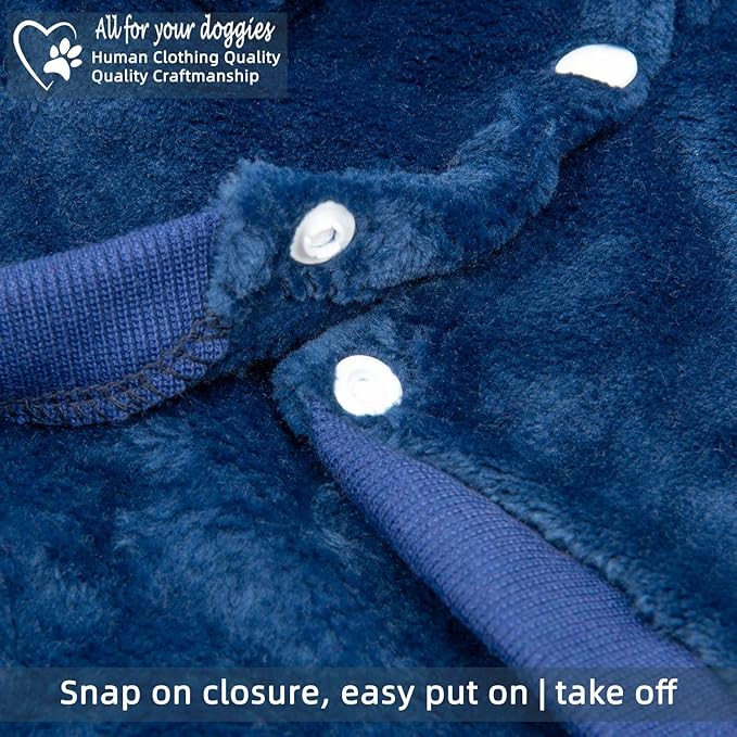 FabriCastle Dog Hoodie Sweater for Small Dogs Boy and Girl, Dog Clothes XS XXS Puppy Sweatshirt, Pet Outfit, Cat Clothing Super Soft Warm Snap On Closure (Navy, Medium)