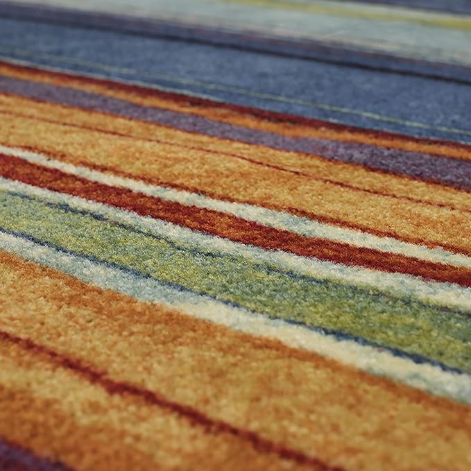 Mohawk Home Rainbow Stripe 6' x 9' Area Rug - Multicolor - Perfect for Living Room, Dining Room, Office