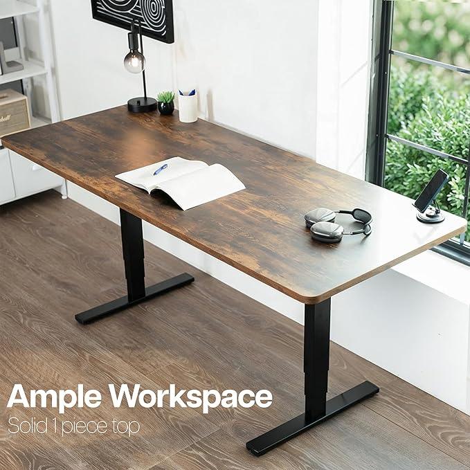 VIVO Rustic Vintage Brown Universal 71 x 30 inch Solid One-Piece Table Top for Standard and Sit to Stand Height Adjustable Home and Office Desk Frames, DESK-TOP71N