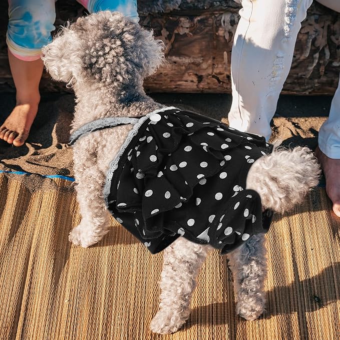 Female Dog Diapers Sanitary Pants with Breathable Pet Physiological Nappies for Heat Period, Dark Color M Size Puppy Diaper Protective Pet Accessory for Female Dogs
