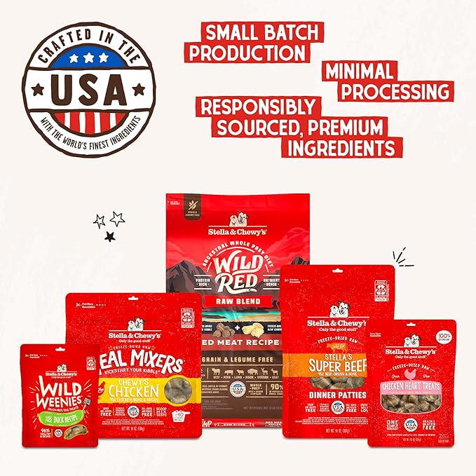 Stella & Chewy's Freeze-Dried Raw Beef Meal Mixers- Dog Food Topper and Mixer - Made with 95% Grass-Fed Beef,Organs & Bone - Perfect for Picky Eaters - Grain-Free - 1 oz,(Pack of 2)