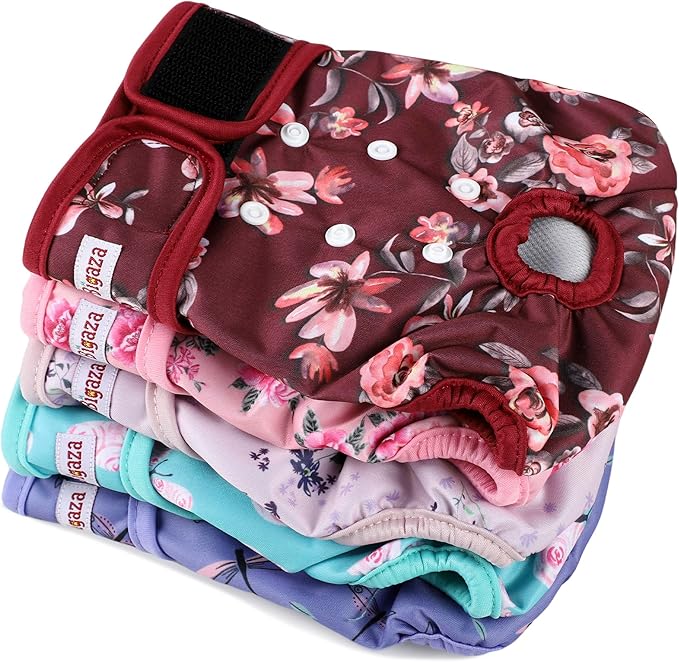 Washable Reusable Female Dog Diapers(5 Pack) Small Medium Large Doggie Puppy & Doggy Dog Diaper, Period Panties in Heat X-Large Butterflies and Dragonflies