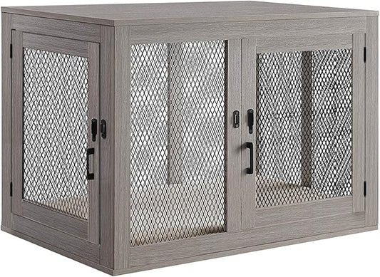 PENN-PLAX Modern and Sophisticated Dog Crate – Pet Furniture Designed as an End Table or Night Stand – Great for Small to Medium Sized Pups – Beautiful Driftwood Color