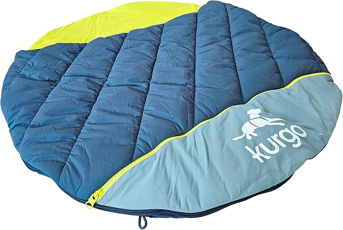Kurgo Canyon Puffer Pup Sack, Travel Dog Bed for The Outdoors, Pet Sleeping Bag for Camping and Hiking, Packable with Stuff Sack, Durable, Water-Resistant