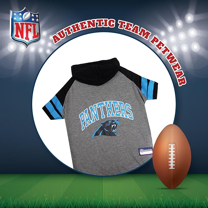 Pets First Hoodie for Dogs & Cats. NFL Football Licensed Dog Hoody Tee Shirt, Large. Sports Hoody T-Shirt for Pets. Licensed Sporty Dog Shirt