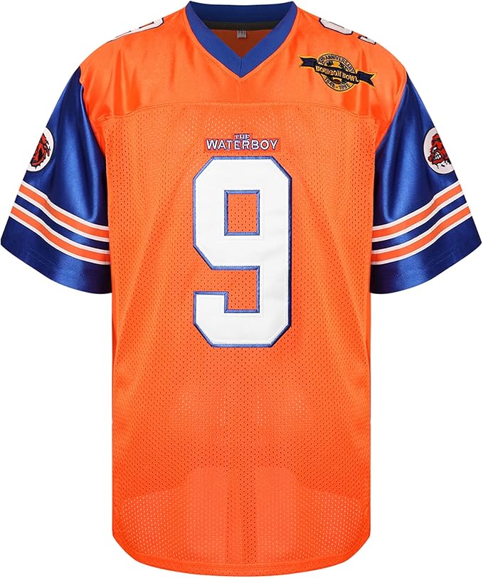 Phoneutrix Bobby Boucher #9 The Waterboy Adam Sandler Movie Mud Dogs Bourbon Bowl Football Jersey