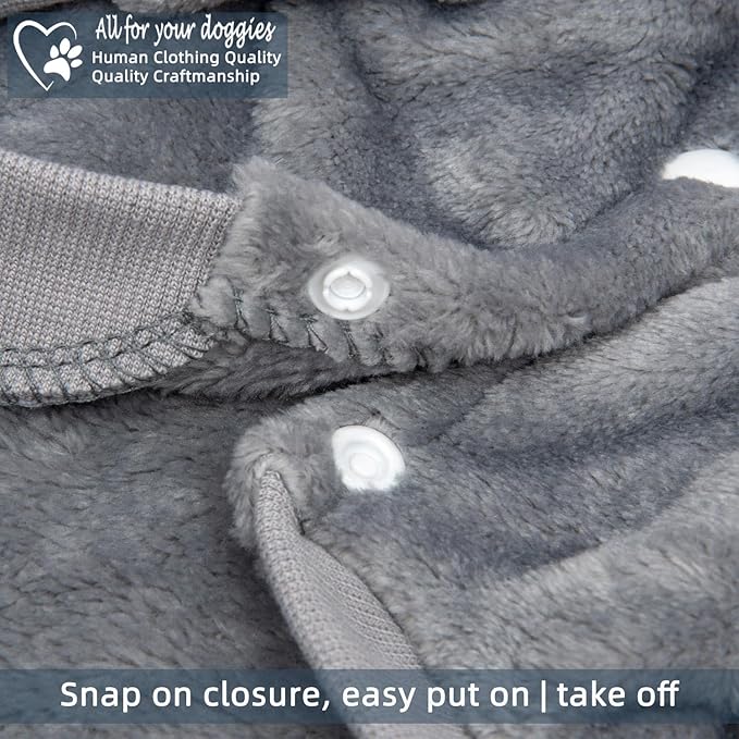 FabriCastle Dog Hoodie Sweater for Small Dogs Boy and Girl, Dog Clothes XS XXS Puppy Sweatshirt, Pet Outfit, Cat Clothing Super Soft Warm Snap On Closure (Light Grey, XX-Small)