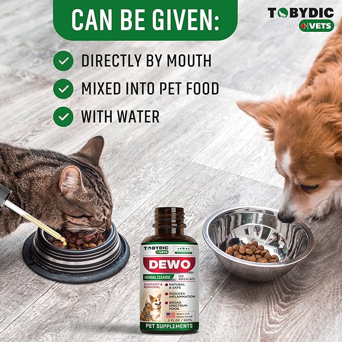 Cats & Dogs Natural Broad Spectrum Intestinal Defense & Digestive Liquid Herbal Support - Promotes Gut Health - Supplement Drops Made in USA(Herbal Cleanse 2 oz)
