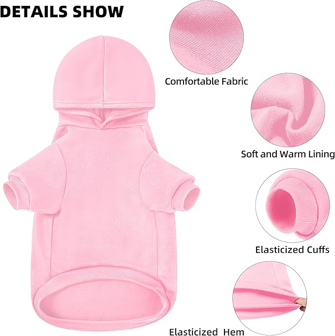 GreenJoy Dog Sweater Dog Hoodie Cold Weather Dog Coat Hooded Sweatshirt for Puppies,Cats, Small Medium Large Dogs (Pink(I Love My Dad), Large)