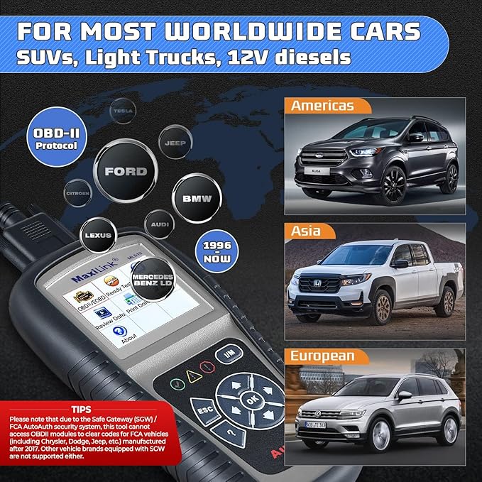 Autel MaxiLink ML519 Enhanced Mode 6 OBD2 Scanner Auto Diagnostic Scan Tool Check Engine Fault Code Reader CAN Scan Tool, Upgraded Ver. of AL319