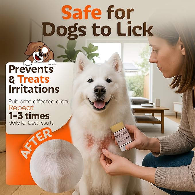 Dog Irritated Skin Relief - Hot Spot Soother Skin Treatment Moisturizer, Anti-Itch & Allergy Dog Lotion, All-Natural Rash Cream for Canine - Soothing Relief for Dry Itchy Coat, Balm 2oz - 2 Pack