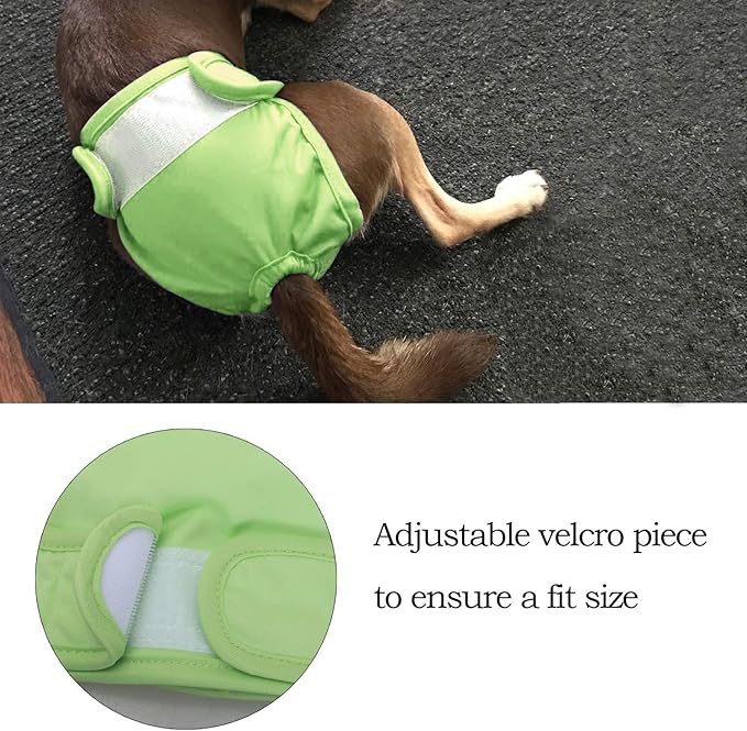 Teamoy Female Dog Diapers for Heat 4-Pack, Reusable Dog Period Diaper Wraps for Incontinence, Training & Housebreaking,S