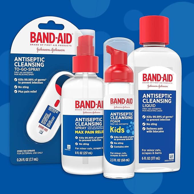 Band-Aid Brand Antiseptic Cleansing Foam for Kids, First Aid Antiseptic Foam Kills Germs to Prevent Infection, with Benzalkonium Cl, No Sting, 2.3 fl. oz