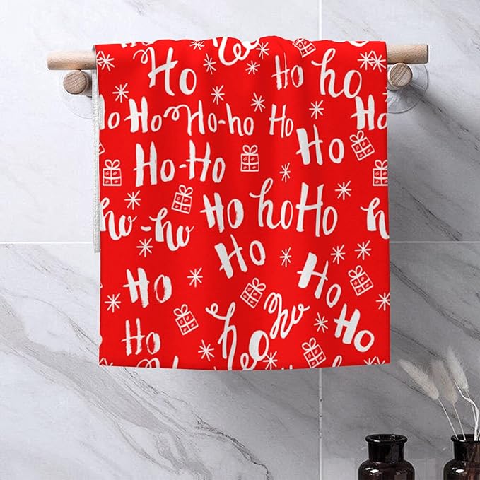 Christmas Red Snowflakes Ho Hand Towels for Bathroom Set of 2 Bath Hand Towels Soft Absorbent Decorative Hand Towel for Bathroom Kitchen Yoga Home Decor 14 x 28 in