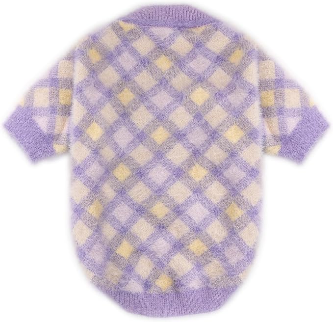 Dog Sweater, Sweaters for Small Dogs, Warm Soft Pet Clothes for Puppy, Medium Large Cat, Dogs Girl or Boy, Dog Shirt for Winter Christmas (Purple, Medium)