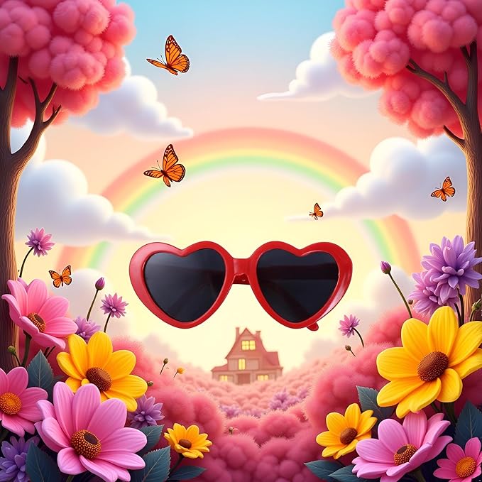 Red Pet Sunglasses Cute Pet Dog Sunglasses Cat Glasses Heart Sun Flower Glasses for Small Dogs Cat Accessories Photos Props Pets Party Decor Backpacks Apparel and Accessories Dogs