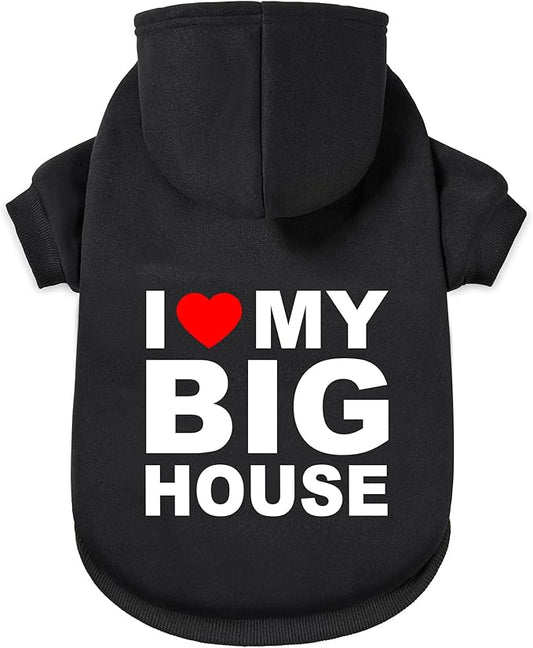 GreenJoy Dog Sweater Dog Hoodie Cold Weather Coat Hooded Sweatshirt for Puppies,Cats, Small Medium Large Dogs (Black(House), XX-Large)