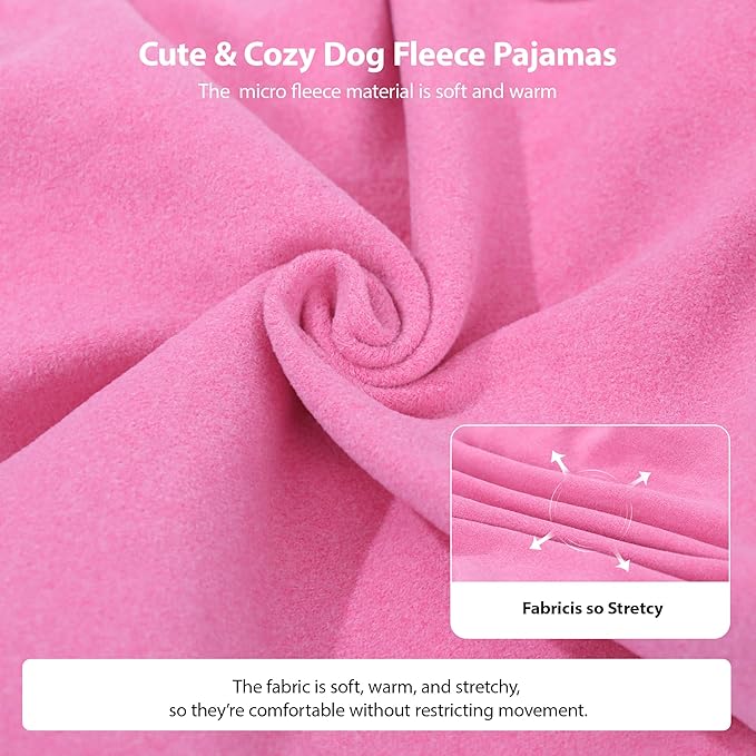 Dog Pajamas Dog Sweater for Small Dogs Girl Boy Winter Warm Soft Puppy Pjs Stretchy Jumpsuit Doggie Pet Clothes Outfits XXS~L (Rose, Large)