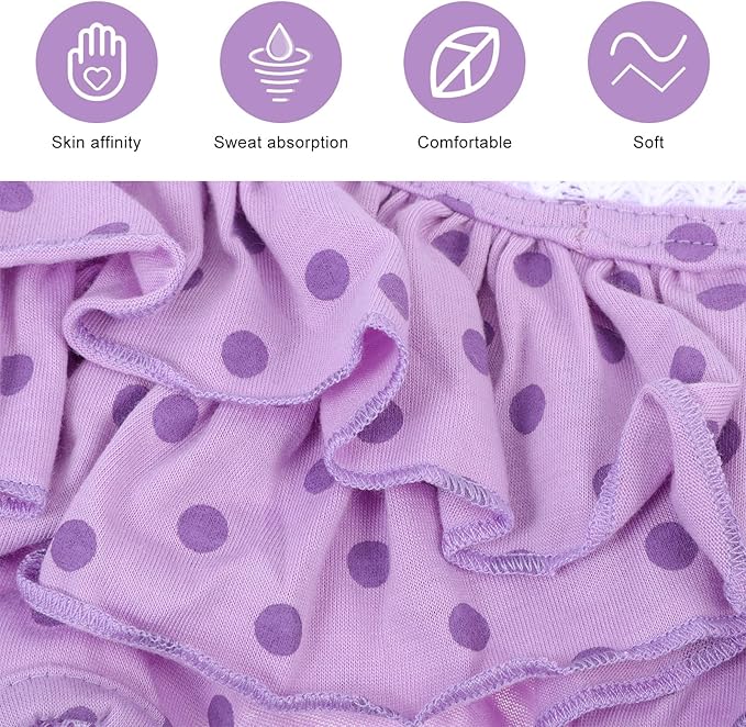 BESTonZON Pet Diaper Female Dog Physiological Nappies with Strap Polka Dot Skirt Design, Reusable Puppy Diapers Large Size for Heat Cycle Sanitary Protection