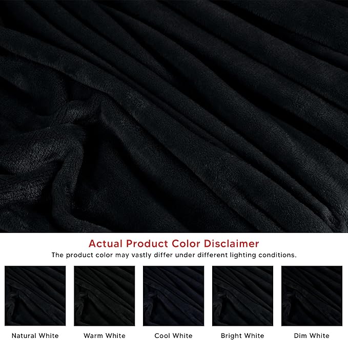 Utopia Bedding Black Fleece Blanket California King Size Lightweight Fuzzy Soft Anti-Static Microfiber Bed Blanket (102x96 Inch)