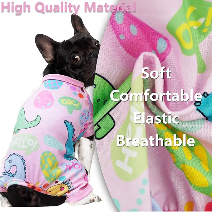 Dog Pajamas Spring Summer Dog Clothes for Small Medium Dogs Girl Boy Cute Soft Puppy Pjs Clothes Doggie Onesies Cat Pet Jammies Outfit (X-Small)
