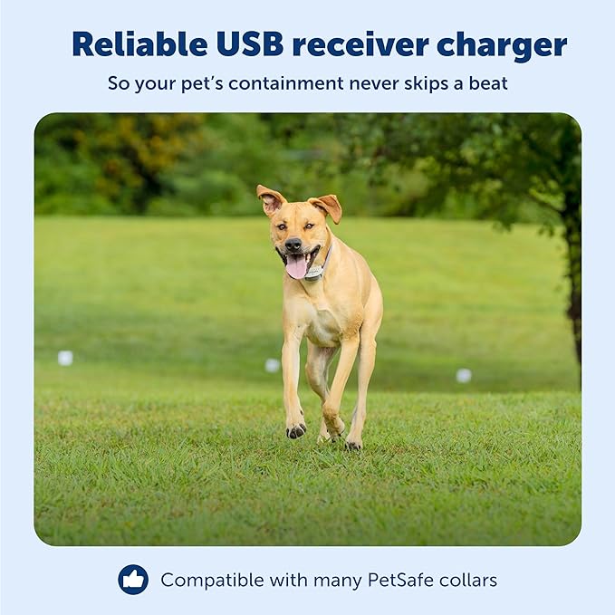 PetSafe Receiver Charger - Fast Charging Collar Cable - USB Charging Cord for Wireless Fence & In-Ground Fence Systems - Compatible with Select Rechargeable Receiver Collars