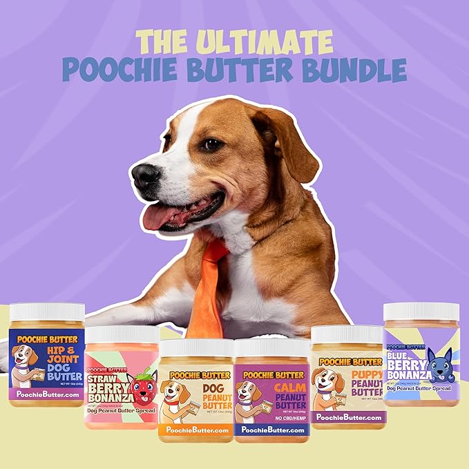 Blueberry Dog Peanut Butter - Made in USA, Creamy Spread for Lick Mats & Food Toppers - Dry Roasted Peanuts Non-GMO No Sugar Added Dog Treats | 12 oz (Pack of 2)