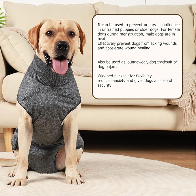 Dog Diapers Sanitary Panties, Full Body Dog Diaper Reusable Dog Physiological Clothing, Physiological Period Surgical Recovery Suit for Male and Female Dogs Menstruation Neuter Surgical Recovery(XL)