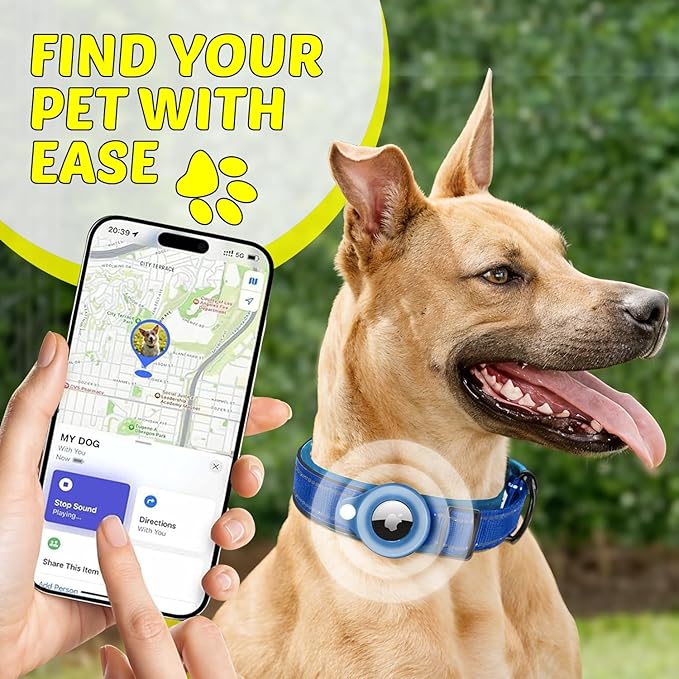 Essential Pet Supplies: Pet Collar for Small Dogs with Reflective AirTag Holder and Secure,Comfortable Padding Bundled with Safe Dog Nail Clippers and Self-Cleaning Dog Brush