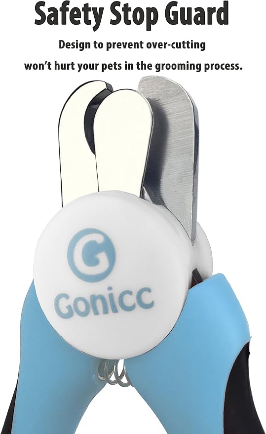 gonicc Professional Small Dog and Cat Nail Clippers Sharp Stainless Steel Pet Nail Trimmers(with Free Nail File in Handle), for Rabbit, Small Animal, with Safety Guard to Avoid Overcutting