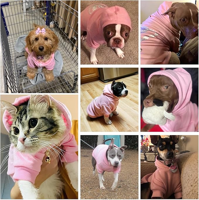 EXPAWLORER Princess Dog Hoodie-Soft Dog Sweater Calming Fleece Sweatshirt Cold Weather Pet Clothes,Pitbull Clothes Outfits,Coat Apparel for Puppy,Cat, Small Medium Large Dogs