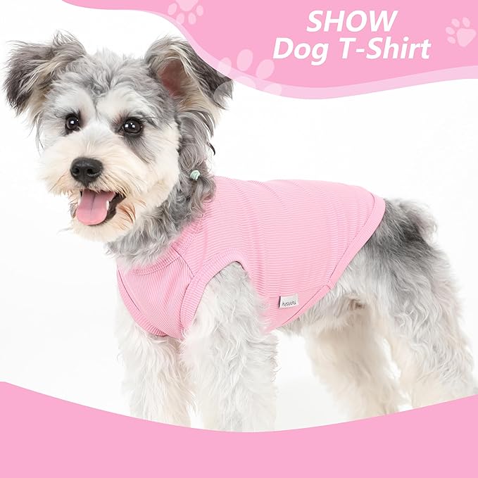 2 Pack Dog Clothes for Small Dogs Summer Dog Shirt Vest Girl Boy Lightweight Puppy T-Shirts Blank Soft and Cool Pet Clothing Sleeveless Medium Large Dog Outfit (Pink+D-Pink, Large)
