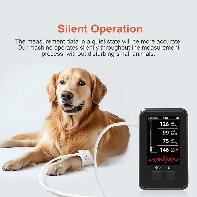 Veterinary Blood Pressure Monitor for Dogs Cats,Rechargeable Animal BP Monitor for Family Clinic Use,3.5inch Display &1000 Data Memory,Accurate Results & Easy to Use (5 Cuffs Set)