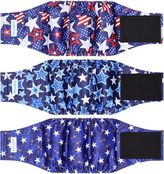 Paw Legend Washable Dogs Diapers Male Dog Belly Bands for Male Dogs Diapers Reusable Puppy & Doggie Diapers Male (3 Pack, Small)