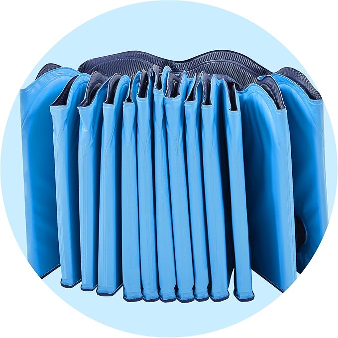 Yaheetech Foldable Dog Bath Pool Collapsible Dog Bathing Tub Doggie Wading Pool with Sprinkler for Indoor/Outdoor Use Suitbale for Puppy Small Medium Dogs Cats(Blue, 79x13 inch)