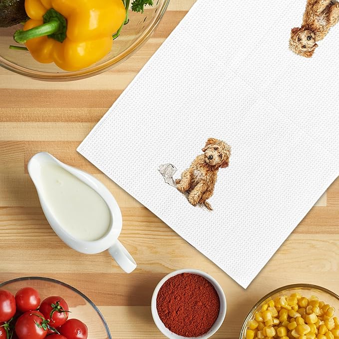 Funny Goldendoodle Gifts Bathroom Hand Towels, Dog Bathroom Decor, Gifts for Goldendoodle Lovers Dish Tea Towels, Kids Bath Room Washroom Toilet Decorative Hand Towel 16x24 Inch