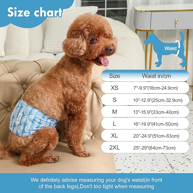 Reusable Dog Belly Bands for Male Dogs Diapers,5 Pack Premium Washable Dog Diapers Male Puppy Nappies Wrap,S
