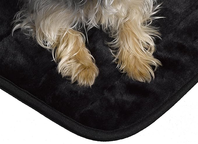 MidWest Homes for Pets Intermediate QuietTime Deluxe Black Faux Fur Pet Mat, Non-Skid Bottom, Supportive Padding for Dogs, Made for 36-Inch Crates & Kennels