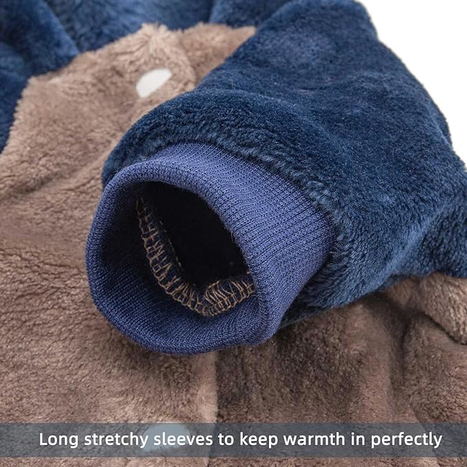 FabriCastle Dog Hoodie Sweater for Small Dogs Boy and Girl, Dog Clothes S XS XXS Puppy Sweatshirt, Pet Outfit, Cat Clothing Super Soft Warm Snap On Closure (Khaki-Navy, XX-Small)
