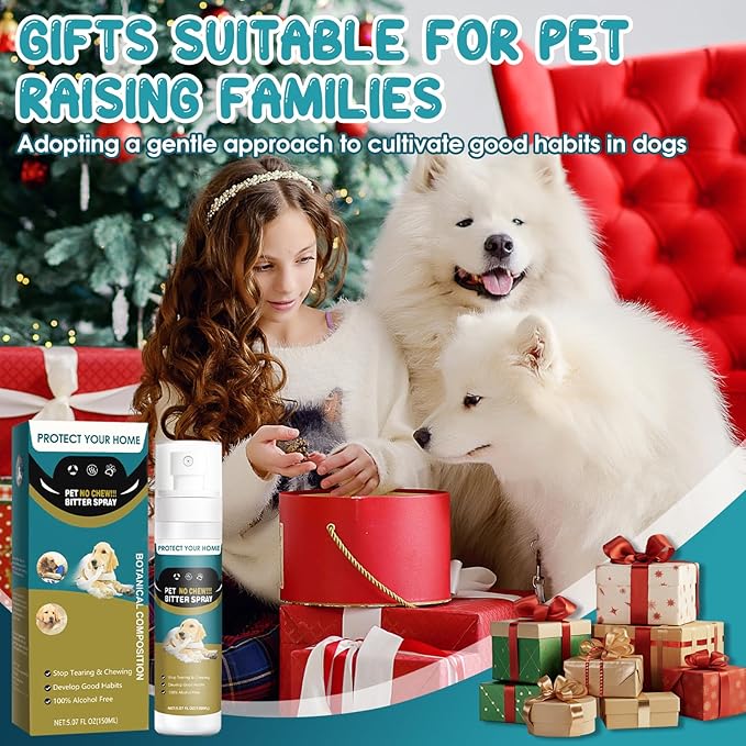 QHZ No Chew Spray for Dogs Bitter Apple Spray to Stop Chewing, Training Deterrent for Puppies & Adult Dogs, Protects Furniture, Shoes, Cords